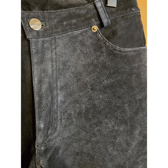 100% leather black pants / jeans. Measurements in pics soft, suede, nubuck - Picture 3 of 9